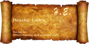 Heszky Endre névjegykártya