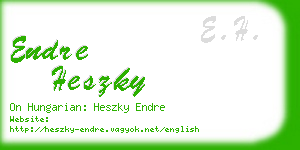 endre heszky business card